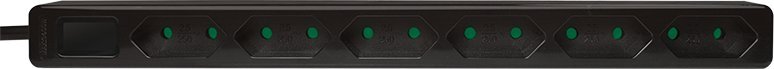 Rregletë zgjatuese LogiLink LPS231B, 6 dalje AC, 1.5m, e zezë
