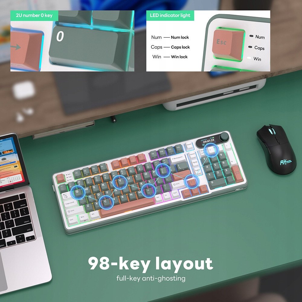 Tastierë mekanike RK Royal Kludge S98, 98 taste, RGB, wireless