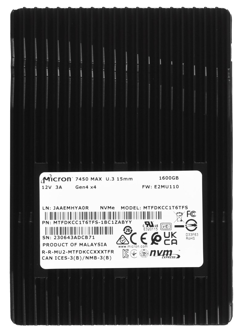 SSD диск Micron 7450 MAX, 1.6TB, U.3 PCIe
