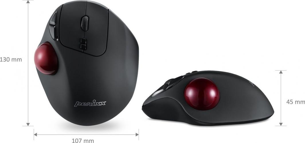 Maus Perixx Perimice-717 D, i zi dhe i kuq (11568)