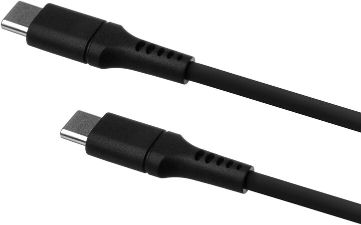 Kabllo karikimi dhe për të dhëna FIXED Liquid USB-C - USB-C, USB 2.0, PD 60W, 1.2m, black