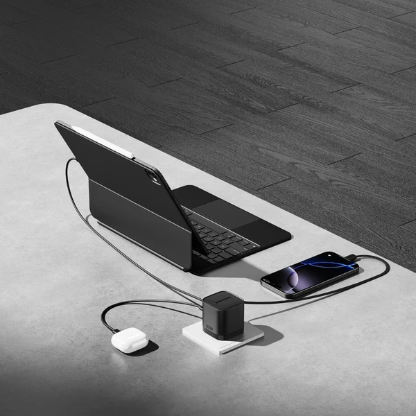 Karikues Cubenest S3D2 PD GaN, 65W, me kabllo USB C, i zi