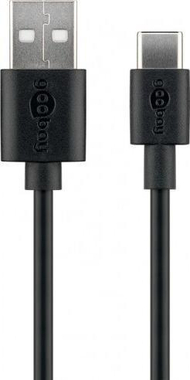 USB кабел Goobay 59118, USB A во USB C, 0.5 m, црн