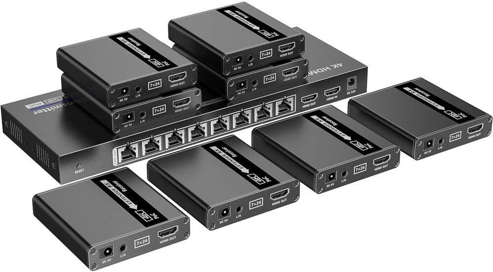 Ndarës HDMI Techly 8 porta, 4K, Extender deri 70m