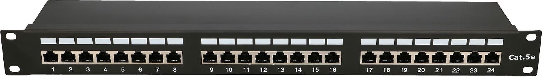 Patch panel Extralink CAT5E STP V2, 24 porta, 1U, i zi