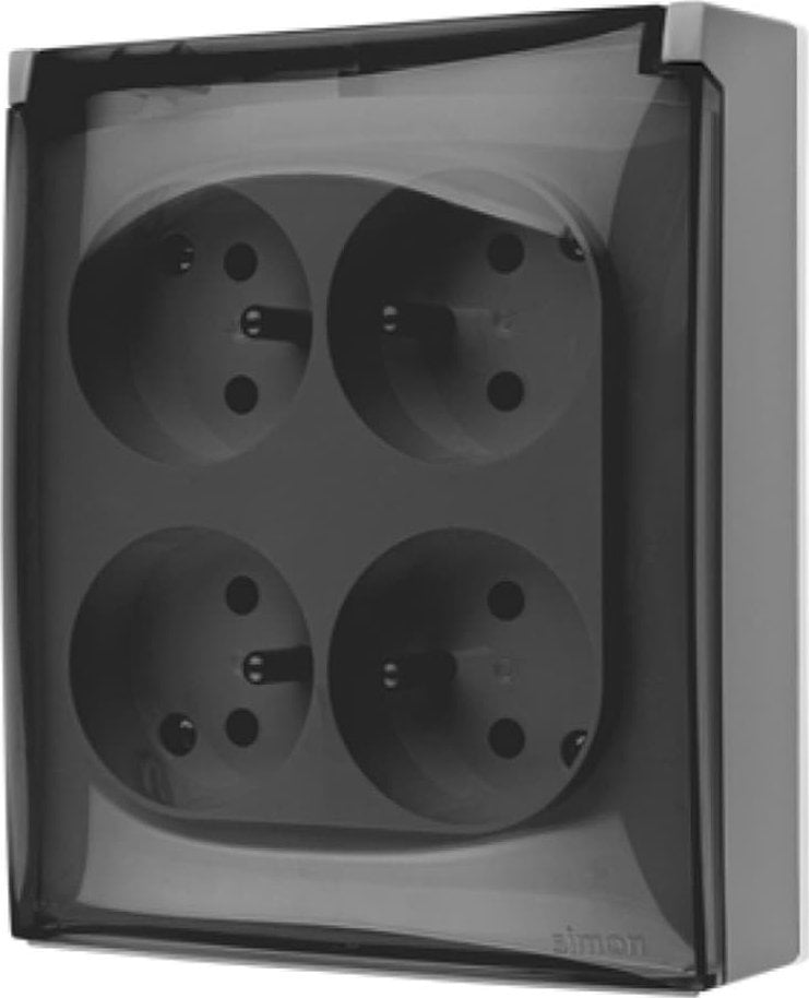 Prizë sipërfaqësore Kontakt-Simon Aquaclick ACGZ4CZ/16A, 4 dalje, IP44, gri