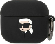Mbulesë Karl Lagerfeld AirPods 3 Silicone Case 3D Logo NFT, me unazë, e zezë