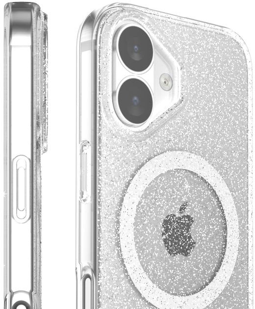 Mbështjellëse Prodigee Superstar për iPhone 17, transparencë me glitter, dy shtresa, transparente