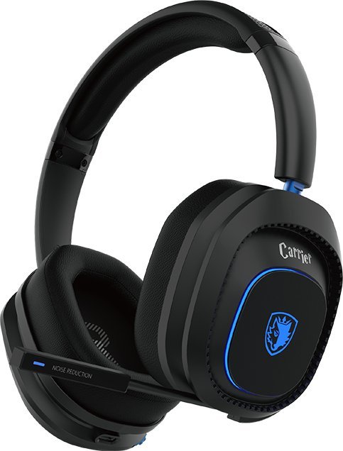 Kufje gaming Sades Carrier SA-203, me mikrofon, me dritë LED, blu