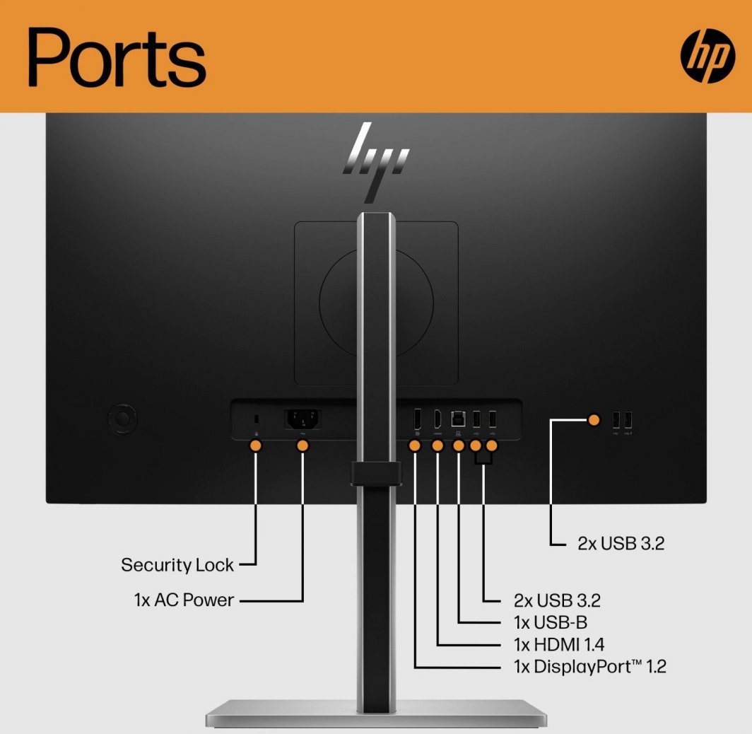 Monitor HP E24 G5 FHD, 23.8'', 1920 x 1080, i zi