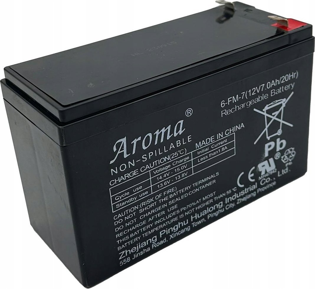 Bateri Aroma 12V 7Ah, xhel, e zezë