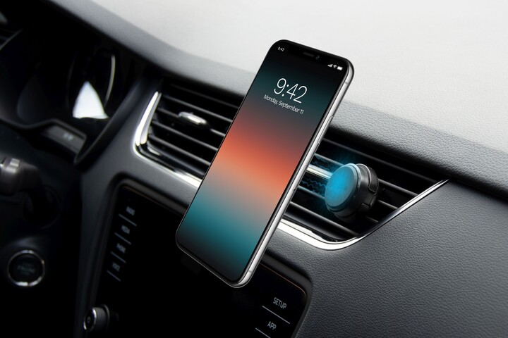 Mbajtëse për celular FIXED Icon Air Vent Mini, për ventilim, mangetike, e zezë