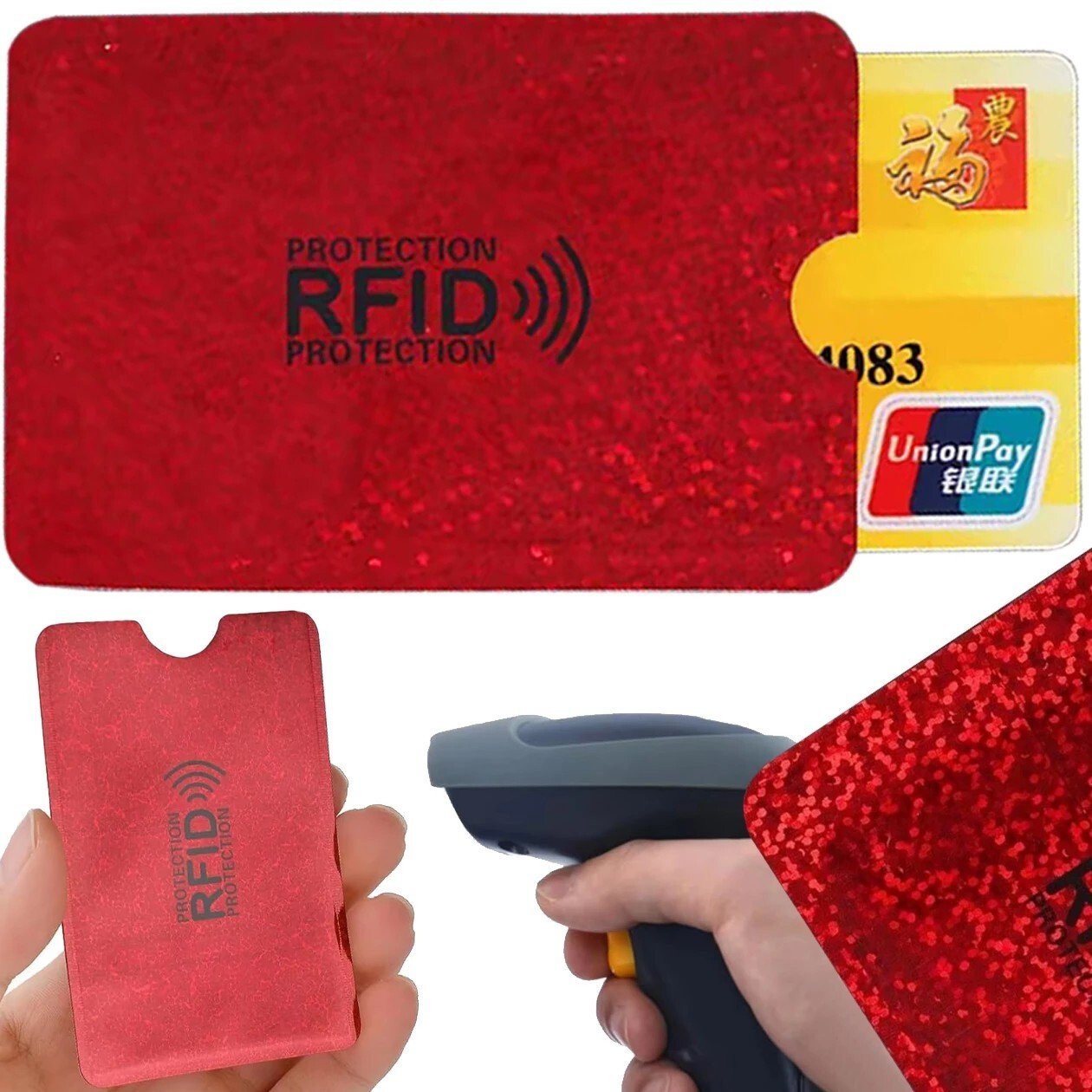 Mbulesë mbrojtëse kartash Extralink 1199, RFID blocking, anti-vjedhje, e kuqe