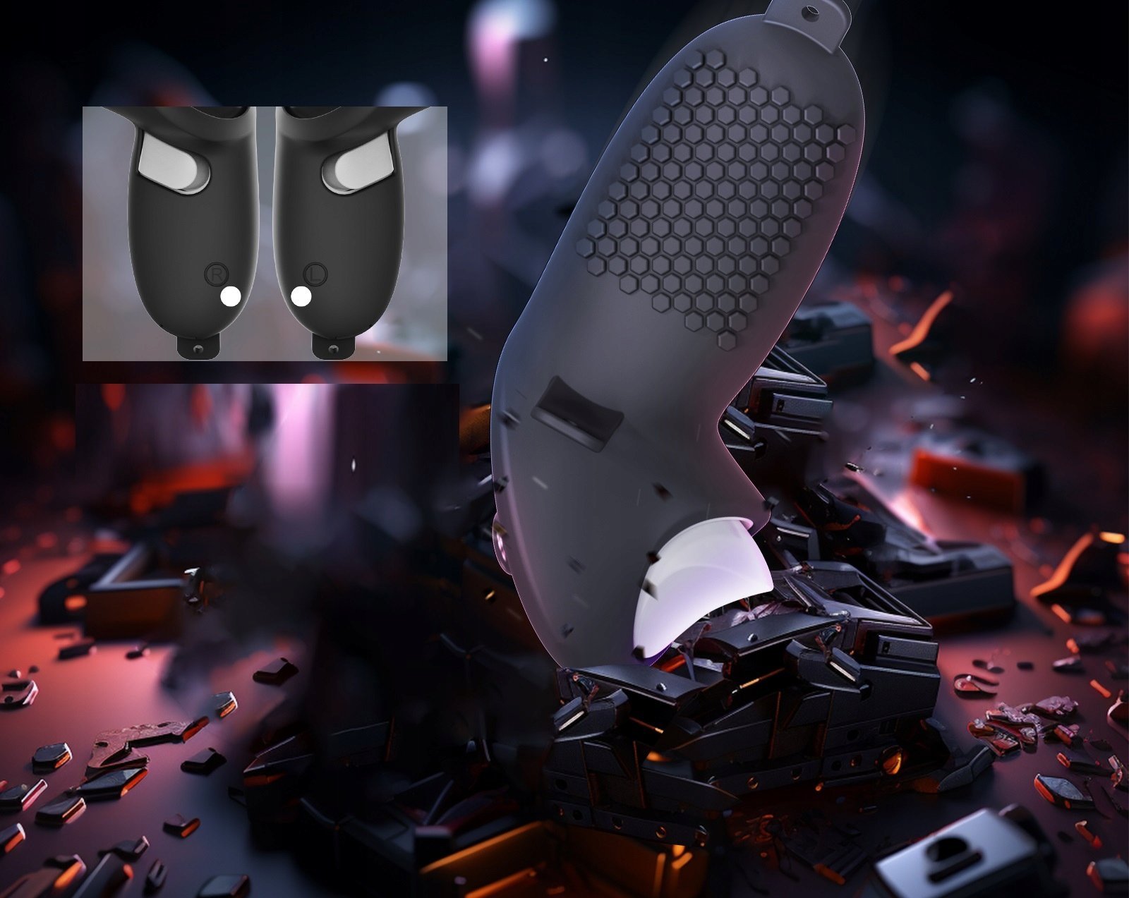 Set aksesorësh VR JYS, për Meta Quest 3 MQ011, etui mbrojtëse, e zezë