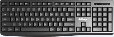 Tastierë me kabllo Activejet K-3803S, USB, 104 taste, e zezë