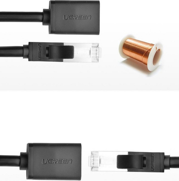 Kabllo zgjatuese rrjeti UGREEN 11283, Ethernet RJ45 Cat 6, 5m, e zezë