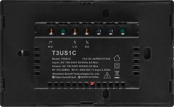 Çelës muri smart Sonoff T3US1C, 1 kanal, Wi Fi, i zi