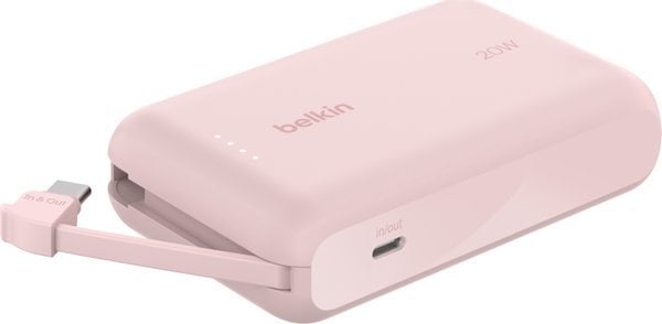 Пренослив полнач Belkin BPB021HQPK, 10000mAh, 20W, розова