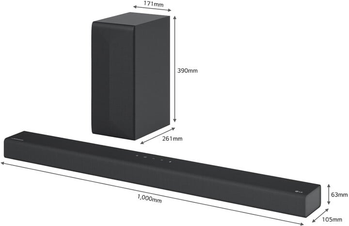 Soundbar LG S65Q, 3.1, i zi