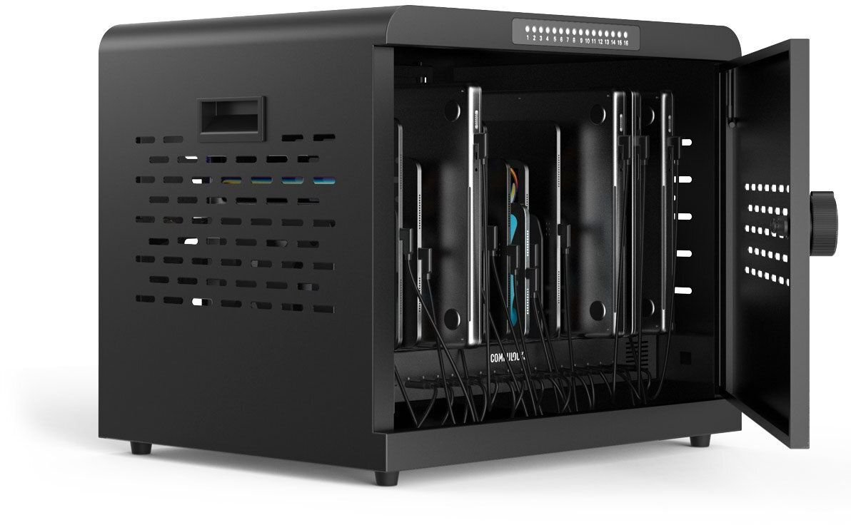 Kabinet për pajisje Compulocks, për 16 tabletë notebook, me kyç, gri