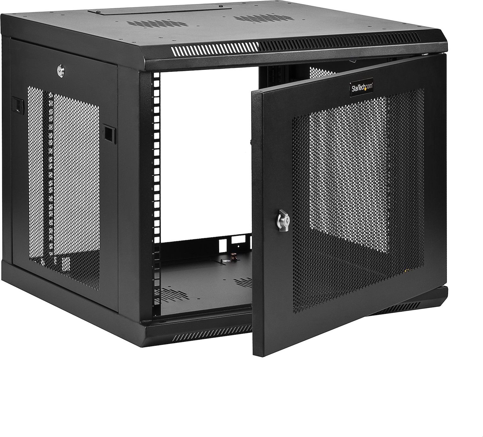 Kabinet rrjeti StarTech.com 4 Post 9U, montim në mur, 19", i zi