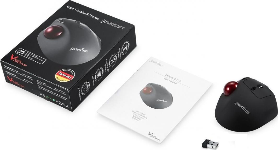 Maus Perixx Perimice-717 D, i zi dhe i kuq (11568)