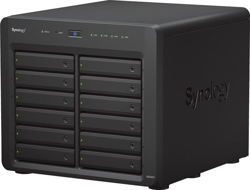 Server NAS Synology DS2422+, 12 slote disqesh, rrjet Gigabit, gri