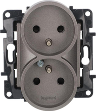 Prizë dyshe Legrand Niloe Step 2x2P+E, 16A, çelik inox