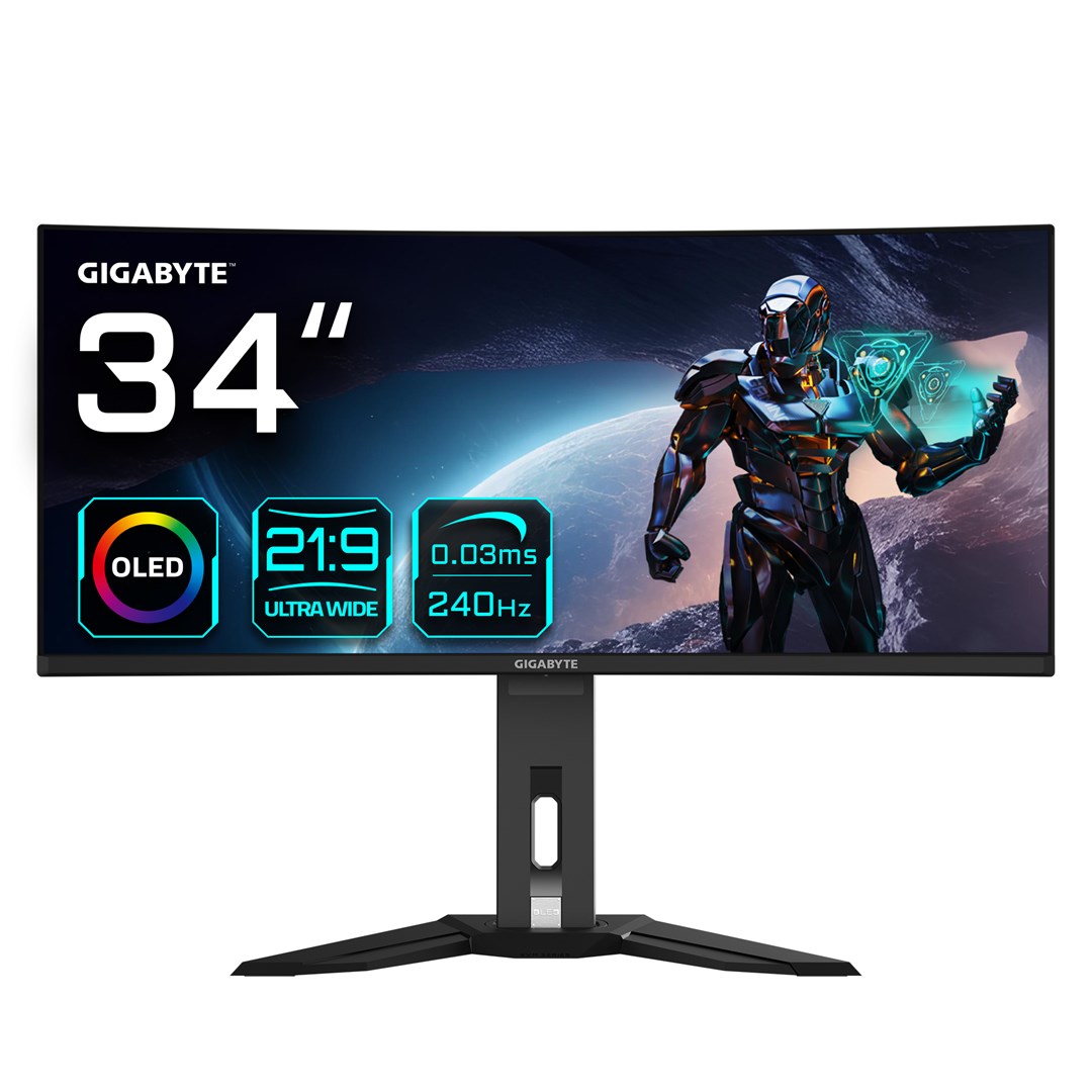 Monitor i lakuar GIGABYTE MO34WQC2, 34" OLED WQHD, 240Hz, i zi