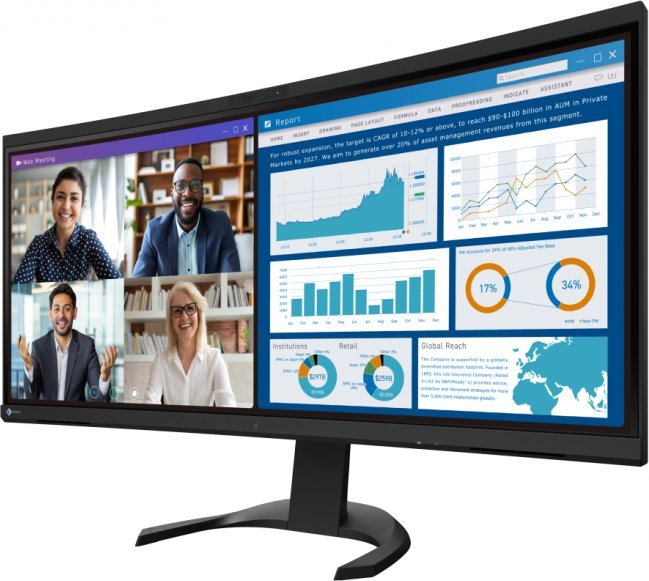 Monitor EIZO FlexScan EV3450XC BK, 34.1", UltraWide QHD, i zi