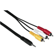 Hama Video Connection Cable, 4-pin 3.5 mm Jack Plug-3 RCA (phono) Plugs, 1.5m Hama Video Connection Cable, 4-pin 3.5 mm Jack Plug-3 RCA (phono) Plugs, 1.5m