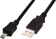 Digitus USB 2.0 Поврзувачки Кабел, Тип A до Mini B, 1.8 m, Црн