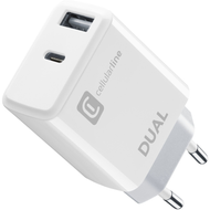Karikues Cellularline Apple ACHIPHUSB2PD20WW, 20W, 2-porte, type-C/ USB-A, i bardhë