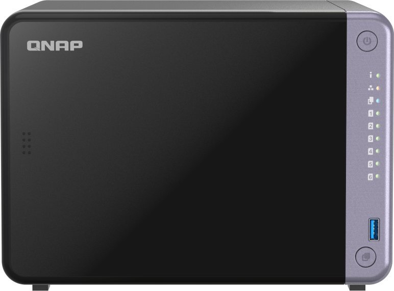 NAS сервер QNAP TS-632X-4G, 6 слотови, 4GB RAM, сива