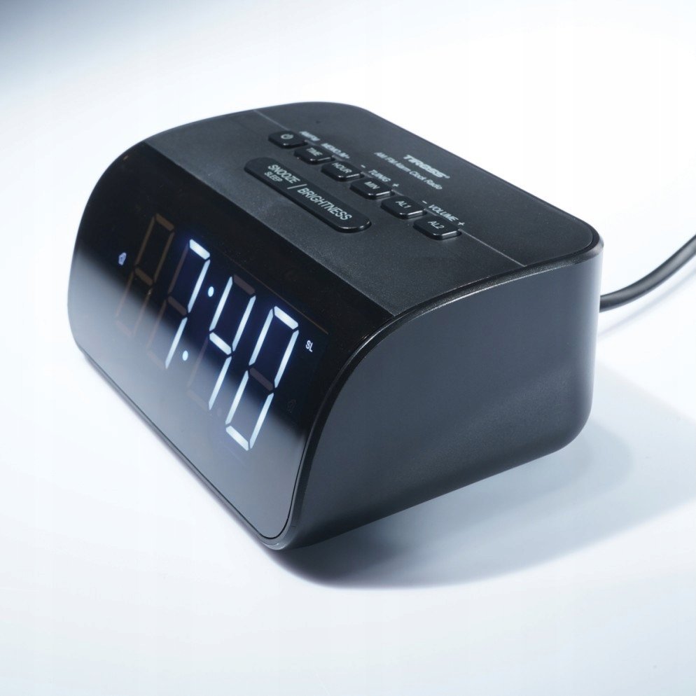 Radio ora digjitale TS490, AM/FM, ekran i ndriçuar, e zezë