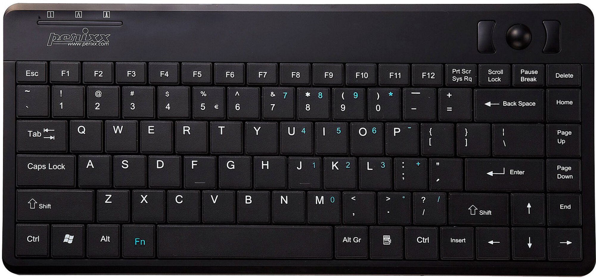 Tastierë Perixx PERIBOARD-505 Plus, USB, layout gjerman, e zezë Piano Black