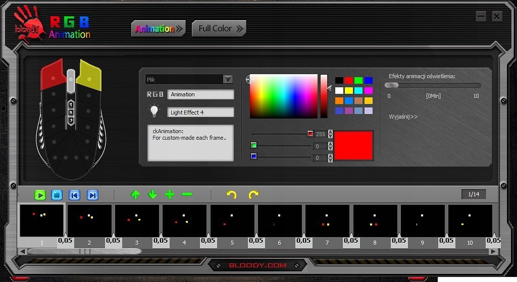 Maus gaming A4Tech Bloody J95S, 8000 DPI, USB, Stone Black