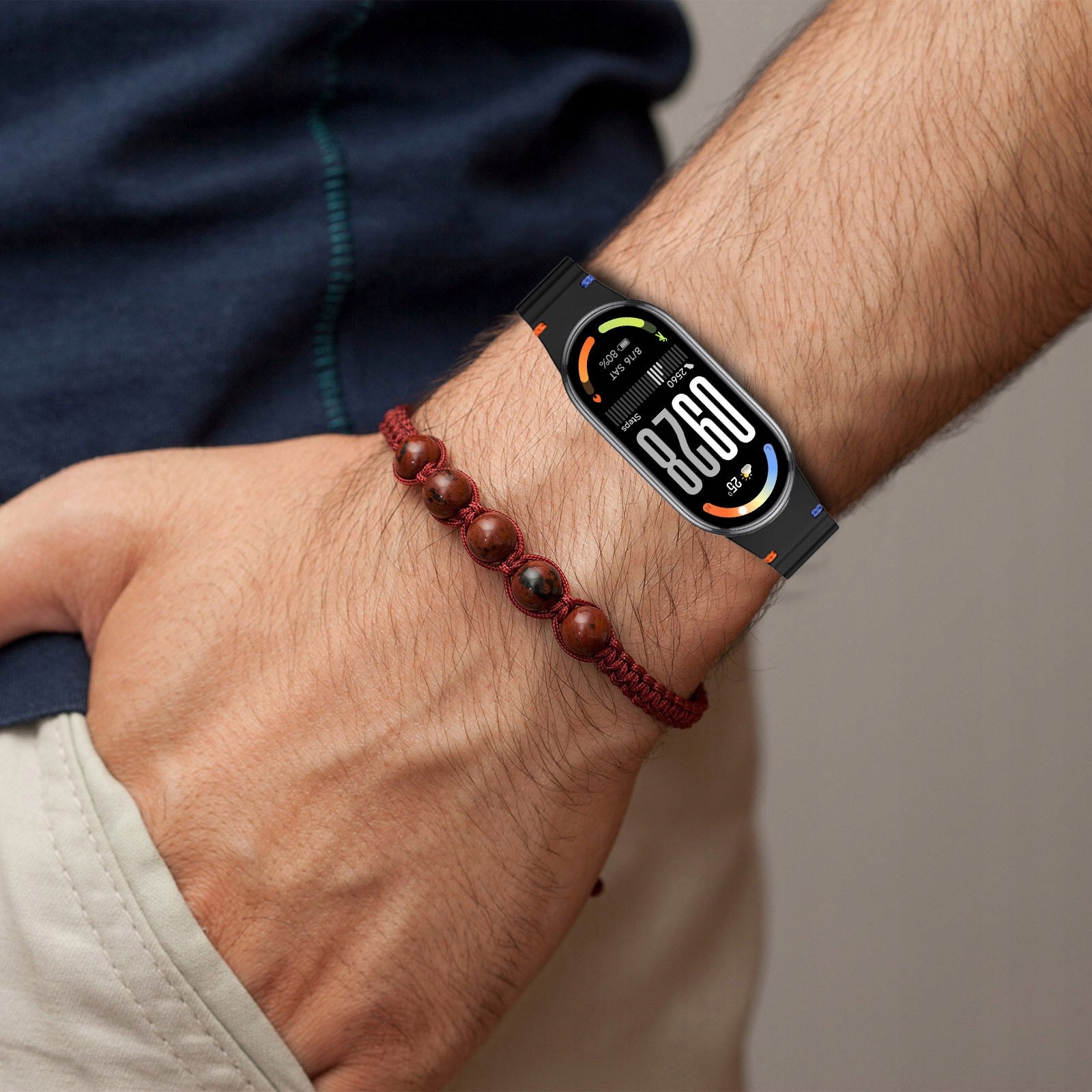 Byzylyk sportiv Tech-Protect Silicone Sports, për Xiaomi Smart Band 8 9 10 NFC, TPU silikon, i zi