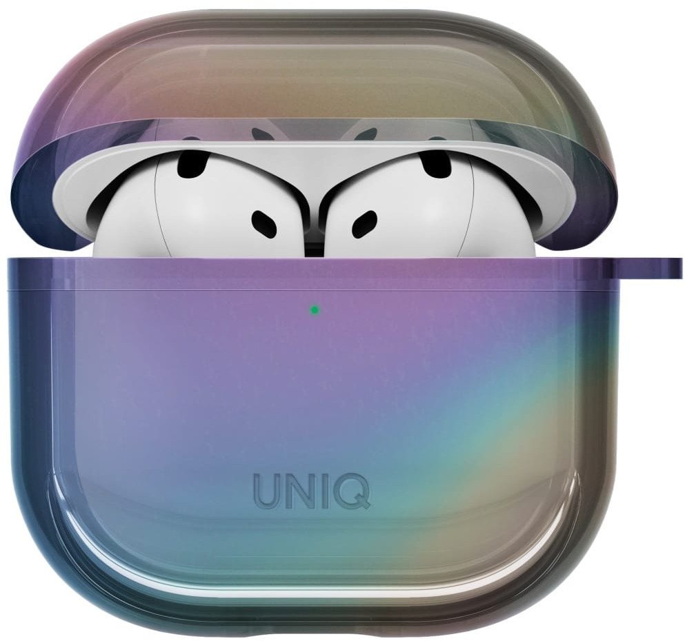 Заштитна кутија Uniq Iridescia за AirPods 4, со каишка, повеќебојна