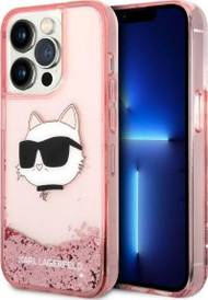 Mbulesë telefoni Karl Lagerfeld KLHCP14LLNCHCP, për iPhone 14 Pro 6.1", hardcase, rozë me shkëlqim