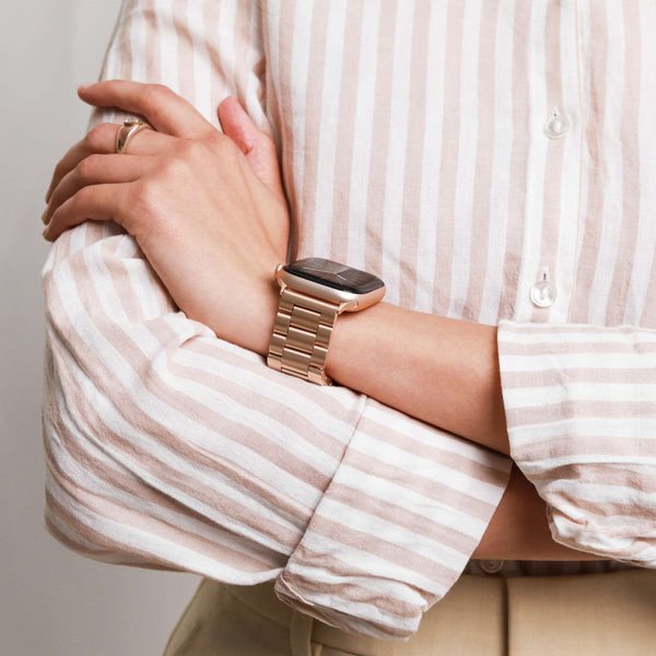 Rrip ore Vonmählen Link Bracelet 2 për Apple Watch 40/41, çelik inox 316L, rezistent, rozë