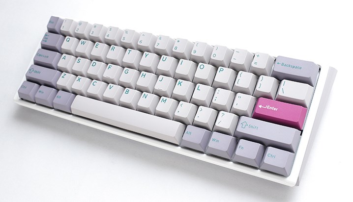 Tastierë lojërash Ducky One 3 Mist Grey Mini, Cherry MX Ergo-Clear, RGB LED, e hirtë