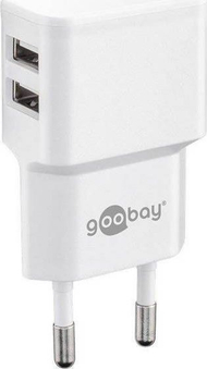 Karikues Goobay Dual 2x USB A, 2.4A, i bardhë