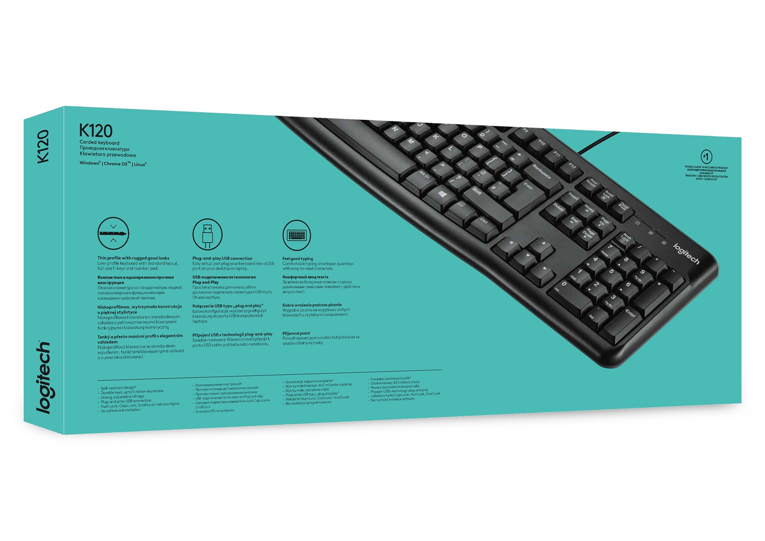 Tastierë Logitech K120, USB, e zezë