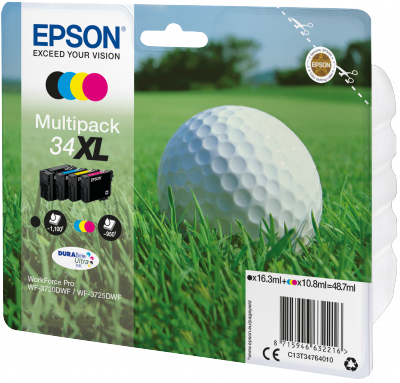 Мастило за принтер Epson DURABrite Ultra Ink, 2050 страници, 34XL, црна/сино/виолетова/жолта