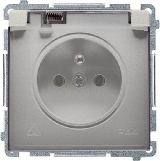 Prizë e vetme me tokë Kontakt-Simon Simon Basic BMGZ1BZ.01/29A, IP44, 16A 250V, satin