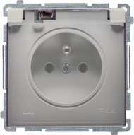 Prizë e vetme me tokë Kontakt-Simon Simon Basic BMGZ1BZ.01/29A, IP44, 16A 250V, satin