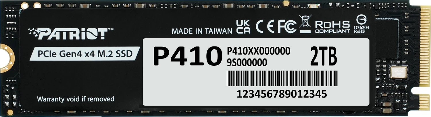 SSD Patriot P410 M.2 2280, 2TB, PCIe 4.0 NVMe, 5000MB/s