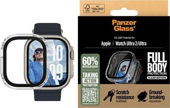 Mbrojtëse ekrani CARE by PanzerGlass, Apple Watch Ultra Ultra 2, Full Body Protection, transparente