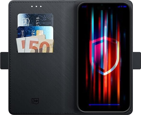 Këllëf portofol 3MK Wallet Case për iPhone 15 Plus 6.7", me qëndresë, i zi